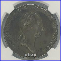 NGC Austria 1825 B Mint Thaler Franz I Silver Crown Coin Nice Toned XF45