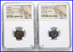 NGC Certified Lot of 2 Bible Coins, Herod Agrippa I and Porcius Festus, Prutah