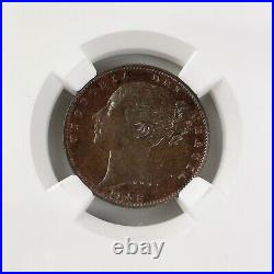 NGC Graded 1858 Great Britain 1/4P Farthing Mint State MS 62 BN Coin