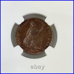 NGC Graded 1858 Great Britain 1/4P Farthing Mint State MS 62 BN Coin