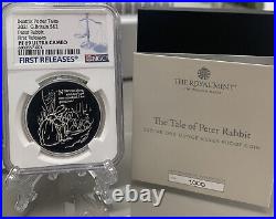 NGC Graded PF69 UC 2021 PETER RABBIT 1 Oz SILVER PROOF £2 COIN Royal Mint