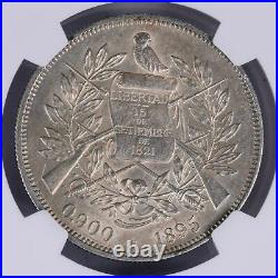 NGC Guatemala 1895 H Heaton Mint Un Peso Seated Liberty Silver Coin AU55