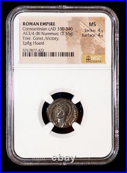 NGC MS 4/5-4/5 AD 330 Roman Empire Constantinople Commemorative AE3 or nummus