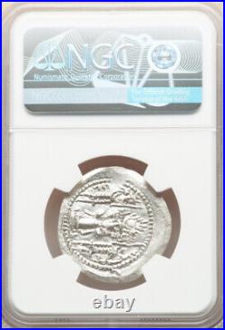 NGC MS Sasanian Empire Kingdom GW Mint Bahram V 420-438 AD Drachm Silver Coin