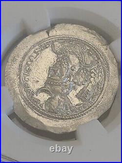 NGC MS Sasanian Empire Yazdgard I AD 399-420 AR Drachm AS Mint