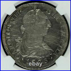 NGC Mexico 1773 8 Reales City Mint Carolus III Silver Coin Scarce AU