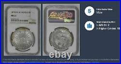 NGC Mexico 1875 8 Reales Oaxaca Oa AE Mint Silver Coin Scarce MS61