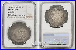 NGC Mexico 1878 8 Reales Culiacan Cn JD Mint Large Silver Coin Nice Toned UNC