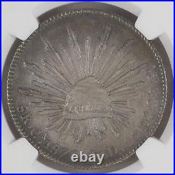 NGC Mexico 1878 8 Reales Culiacan Cn JD Mint Large Silver Coin Nice Toned UNC