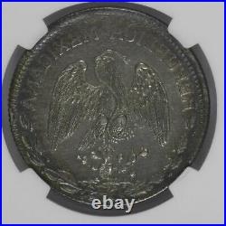 NGC Mexico 1915 Un Peso Chihuahua Ch FM Revo. Mint Silver Coin Nice Toned AU55