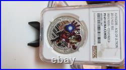 NGC PF69 Iron Man Marvel Avengers Age of Ultron 2015 Niue 1 oz. 999 Fine Silver