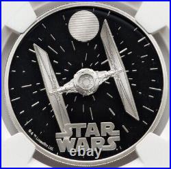 NGC PF70 2024 Star Wars TIE Fighter, Great Britain PROOF SILVER 1 Oz Coin TopPop