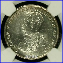 NGC Straits Settlements 1920 50 Cents George V Silver Coin Mint Lustre MS64