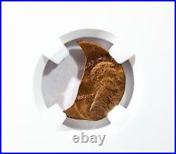NGC UNC DETAILS Struck 45% Off Center On 45% Curved Clip Lincoln Cent Mint Error