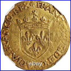 Nd(1515-1547) France Francois I Gold Ecu D'or Ngc Au53 Toulouse Mint