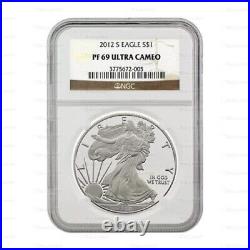 New 2012 S American Silver Eagle 1oz NGC PF69 Ultra Cameo Graded Slab Proof Coin