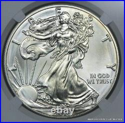 Ngc Ms67 2016 Obverse Struck Thru American Silver Eagle Dollar Mint Error $1