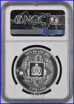 Niue Island 2023 Silver Coin 1 Oz Bitcoin NGC MS 70 First Releases Top Pop $ 2