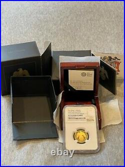 Queens Beasts 2019 Falcon of Plantagenet NGC PF70 1/4 oz Gold Proof Coin Box COA