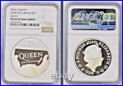 RARE £5 2oz silver Queen coin 2020 PF69 Ultra Cameo NGC 118/500 Royal Mint