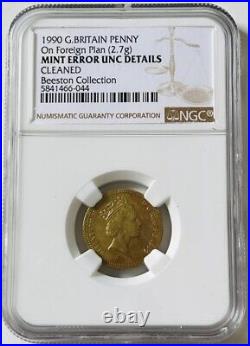 RARE MINT ERROR Missing UNC Details NGC GRADED 1 Penny coin Struck Planchet