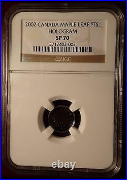 Rare 2002 Canada Platinum Maple Leaf Hologram NGC SP70 Only 500 Minted