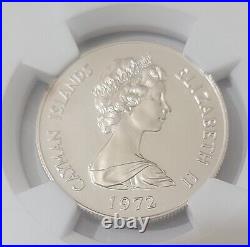 Rare Sterling Silver (. 925) 1972 Cayman Islands 50 S50C Coin NGC PF68