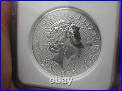 Royal Mint Queens Beasts 2 oz. 999 silver coin White Lion Of Mortimer NGC MS69