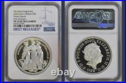 Royal Mint Three Graces 2oz Silver Proof NGC PF70 With Box & COA