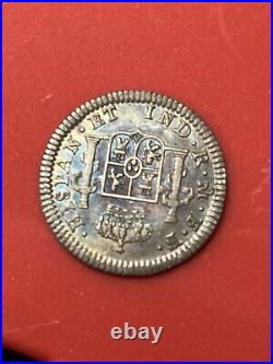 SPANISH CHARLES III GEM MINTED IN Mexico City 1781 MO-FF 1/2 REAL UNCIRCULATED