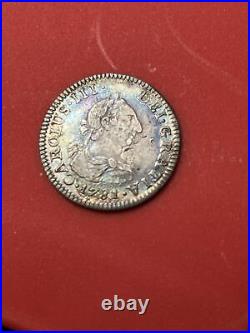 SPANISH CHARLES III GEM MINTED IN Mexico City 1781 MO-FF 1/2 REAL UNCIRCULATED