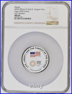 UAE United Arab Emirates 2020 Medal Expo 2020 Dubai NGC MS 69 USA Pavilion