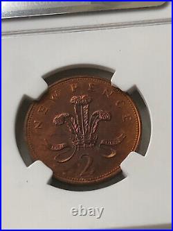 UK Royal Mint 1973 Two Pence coin NGC CERTIFIED PF 66 RB NICE RAINBOW TONED COIN