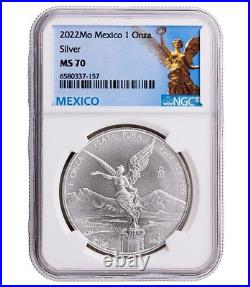 UK SELLER 2022 1oz Silver Mo Mexican Libertad Graded NGC MS-70 Fantastic Example