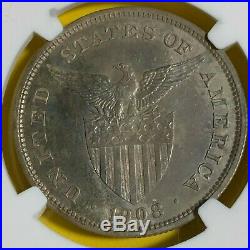 Us Philippines One Peso 1908 Proof Ngc Pf 63, Only 500 Pieces Minted