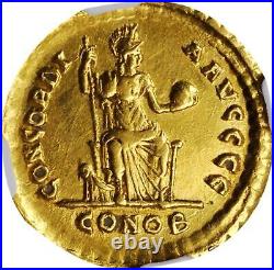 VALENTINIAN II, A. D. 375-392. AV Solidus (4.43 gms), Constantinople Mint, 5th NGC