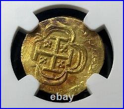 Very Rare 1 Escudo Gold Philip V. Year 1715. Mexico Mint. Ms 64! 1715 Fleet